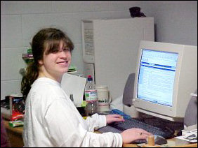 Well, look who came by on a Friday evening and immediately took over the computer... it's my sister!