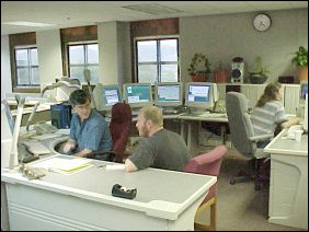 Welcome to the GBT's control room! Generally, at the Green Bank Observatory, you've got engineers working during the day, and astronomers working at night.