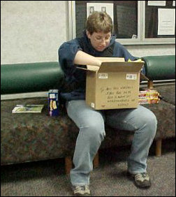 Turns out that not only did the book come, but she got food in the mail. Always fun, indeed. Turns out that not only did the book come, but she got food in the mail. Always fun, indeed.