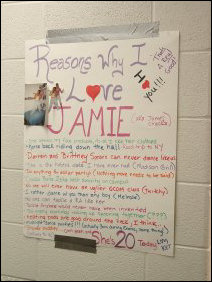 The fourth floor girls have a thing for posters... seems that they make them on the fly, too. here are two interesting ones... click the images and read on...