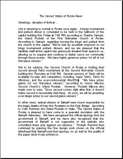 The Sacred States of Pyrote News