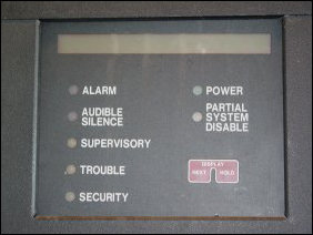 Along with the annunciator, the panel itself also took on enough water to short-circuit, making it necessary to disconnect it. Thankfully, though, there is a second panel in a mechanical room, so this didn't kill the fire alarm system - just the more-convenient of the two panels. To disconnect the annunciator and the panel, maintenance had to shut down the entire fire alarm system, disconnect the stuff, then restart the fire alarm system and quickly test it - causing me to get a bunch of IMs from residents wanting to know what was going on.