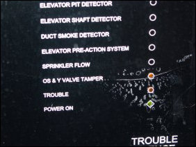 It showed a trouble condition on the first floor, on the "OS & Y Valve Tamper".