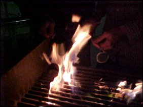 I think it's hot enough to cook marshmallows, don't you? I think it's hot enough to cook marshmallows, don't you?