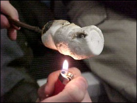 When efforts to cook the marshmallow the normal way failed, a cigarette lighter seemed to do the job, if you didn't mind a hint of butane taste on your marshmallow. When efforts to cook the marshmallow the normal way failed, a cigarette lighter seemed to do the job, if you didn't mind a hint of butane taste on your marshmallow.
