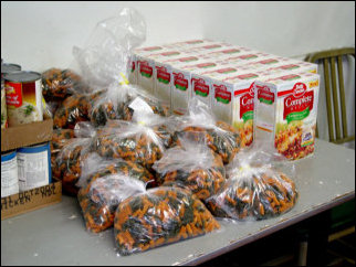 At the food pantry, there is a large selection of foods for those in need. At the food pantry, there is a large selection of foods for those in need.