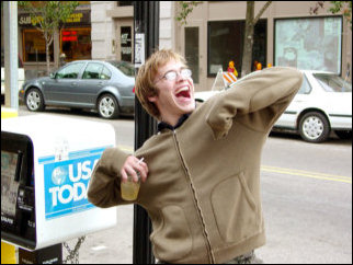 Afterwards, Spencer strikes another interesting pose. Afterwards, Spencer strikes another interesting pose.